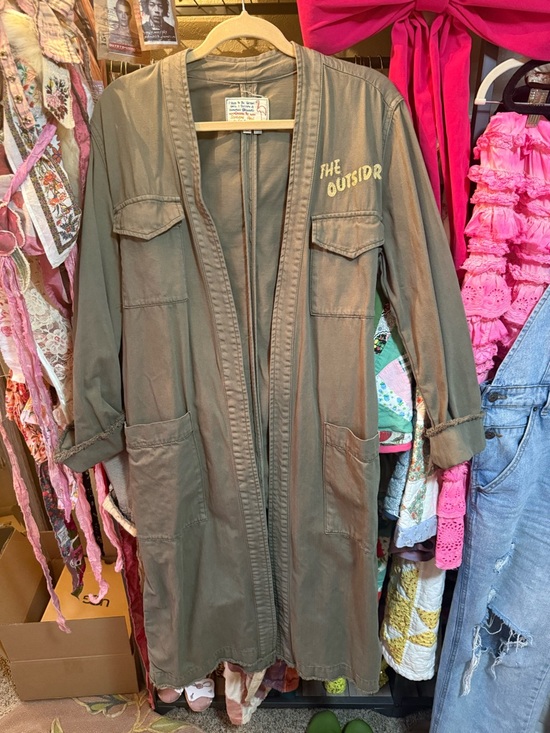 Jackets & Blazers - Free People collab The Outsidr Olive Utility Long Coat